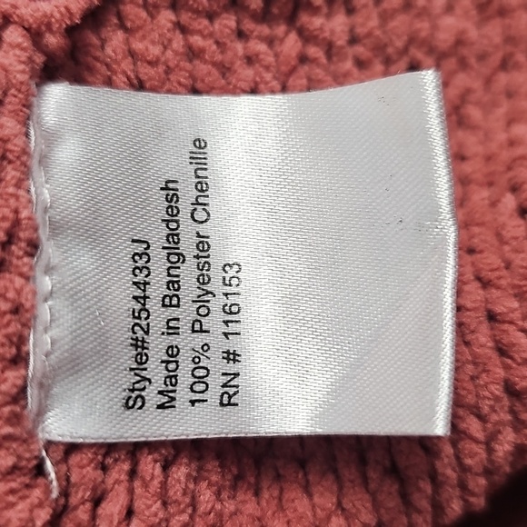 Poof! Pink Hooded Sweater Chenille Chunky Knit, Womens Medium - Picture 5 of 6